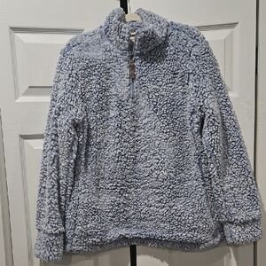 Weatherproof Vintage Light Blue Sherpa Quarter-Zip Pullover